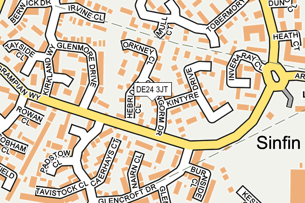 DE24 3JT map - OS OpenMap – Local (Ordnance Survey)
