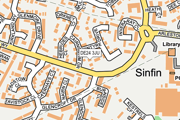 DE24 3JU map - OS OpenMap – Local (Ordnance Survey)