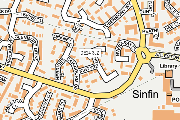 DE24 3JZ map - OS OpenMap – Local (Ordnance Survey)