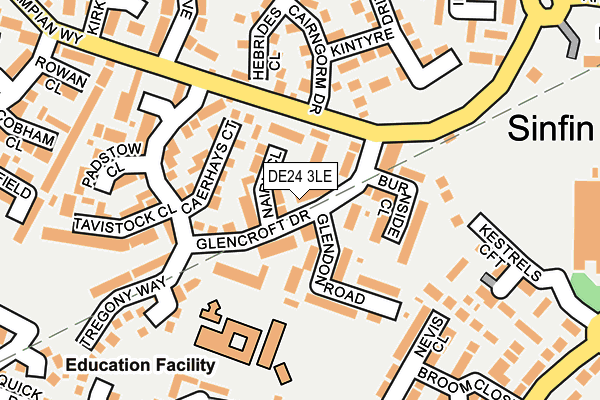 DE24 3LE map - OS OpenMap – Local (Ordnance Survey)
