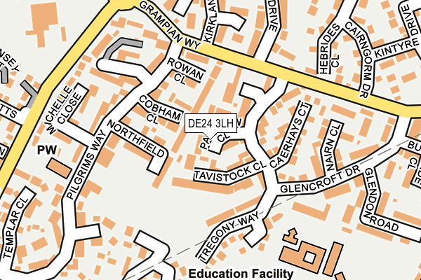 DE24 3LH map - OS OpenMap – Local (Ordnance Survey)