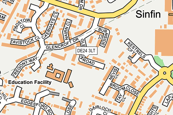 DE24 3LT map - OS OpenMap – Local (Ordnance Survey)
