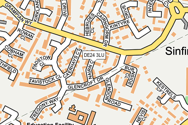 DE24 3LU map - OS OpenMap – Local (Ordnance Survey)