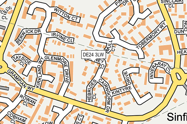 DE24 3LW map - OS OpenMap – Local (Ordnance Survey)
