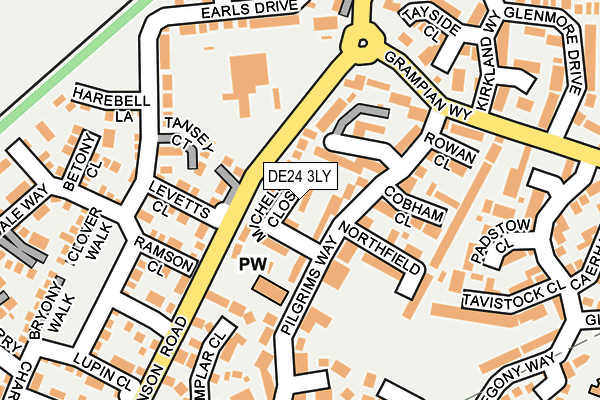 DE24 3LY map - OS OpenMap – Local (Ordnance Survey)
