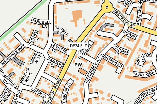 DE24 3LZ map - OS OpenMap – Local (Ordnance Survey)