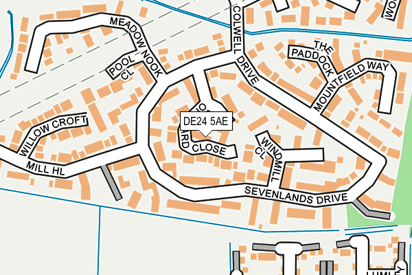 DE24 5AE map - OS OpenMap – Local (Ordnance Survey)