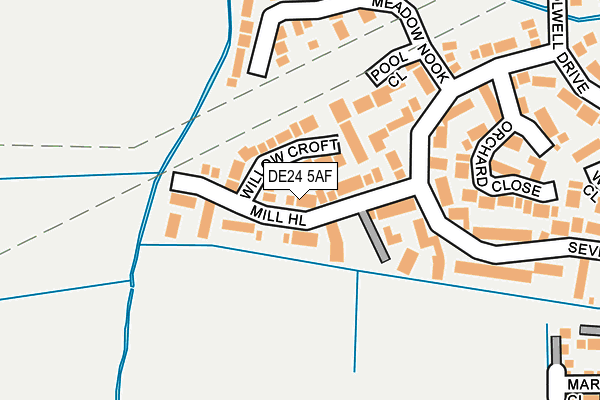 DE24 5AF map - OS OpenMap – Local (Ordnance Survey)