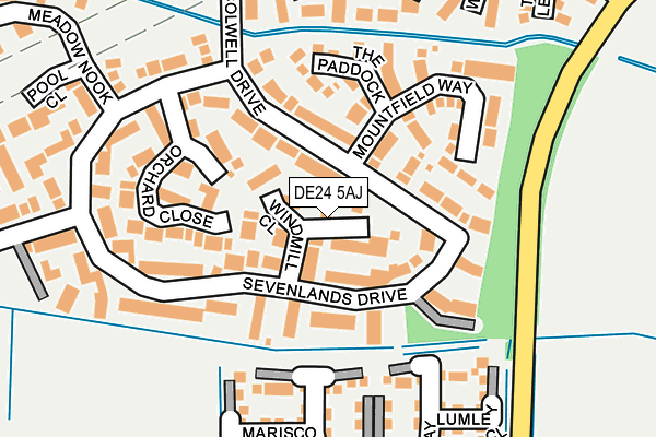 DE24 5AJ map - OS OpenMap – Local (Ordnance Survey)