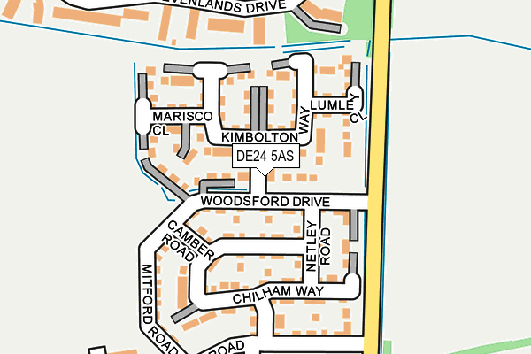 DE24 5AS map - OS OpenMap – Local (Ordnance Survey)