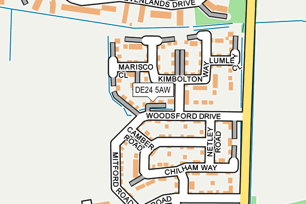 DE24 5AW map - OS OpenMap – Local (Ordnance Survey)