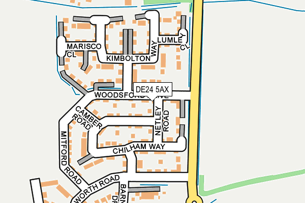 DE24 5AX map - OS OpenMap – Local (Ordnance Survey)