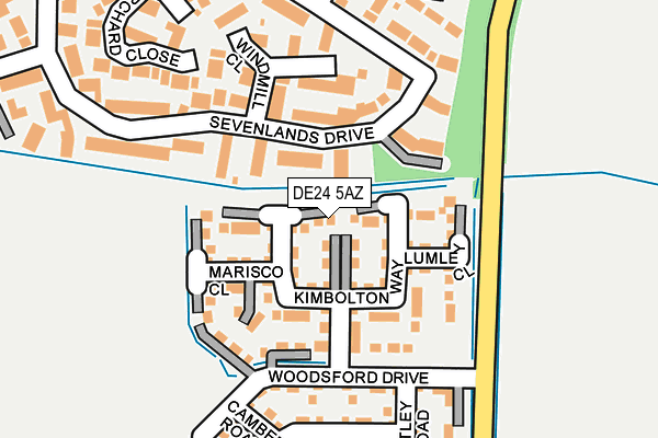 DE24 5AZ map - OS OpenMap – Local (Ordnance Survey)