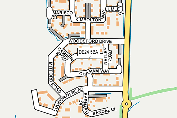 DE24 5BA map - OS OpenMap – Local (Ordnance Survey)
