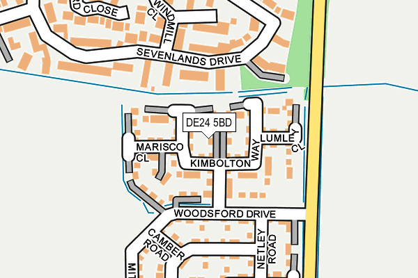 DE24 5BD map - OS OpenMap – Local (Ordnance Survey)