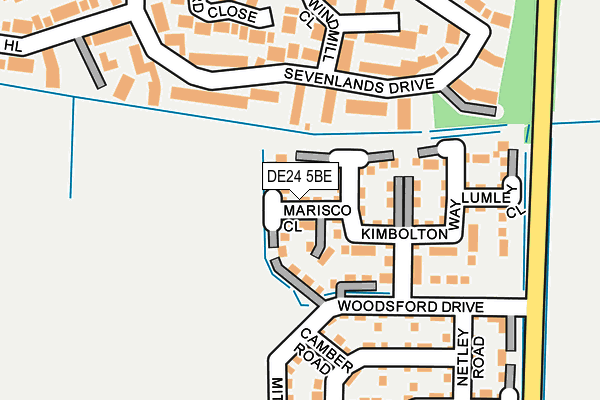 DE24 5BE map - OS OpenMap – Local (Ordnance Survey)