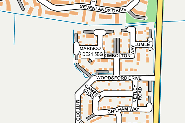 DE24 5BG map - OS OpenMap – Local (Ordnance Survey)