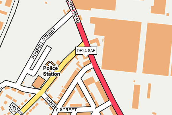 DE24 8AF map - OS OpenMap – Local (Ordnance Survey)