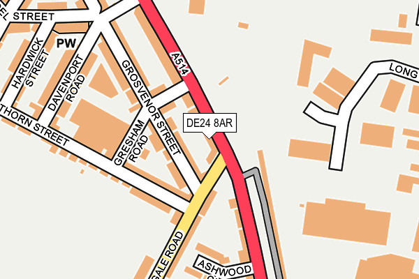 DE24 8AR map - OS OpenMap – Local (Ordnance Survey)