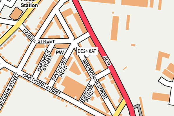 DE24 8AT map - OS OpenMap – Local (Ordnance Survey)