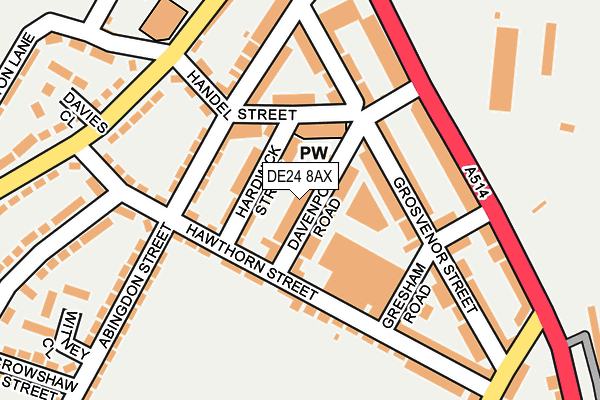 DE24 8AX map - OS OpenMap – Local (Ordnance Survey)