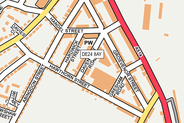 DE24 8AY map - OS OpenMap – Local (Ordnance Survey)