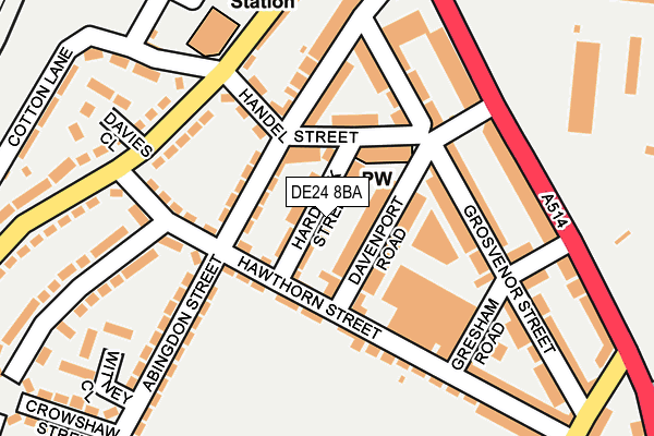 DE24 8BA map - OS OpenMap – Local (Ordnance Survey)