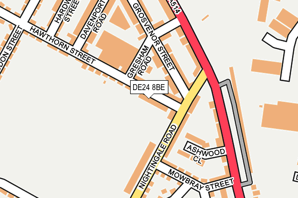 DE24 8BE map - OS OpenMap – Local (Ordnance Survey)