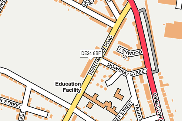 DE24 8BF map - OS OpenMap – Local (Ordnance Survey)