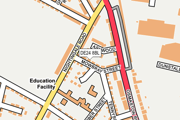DE24 8BL map - OS OpenMap – Local (Ordnance Survey)