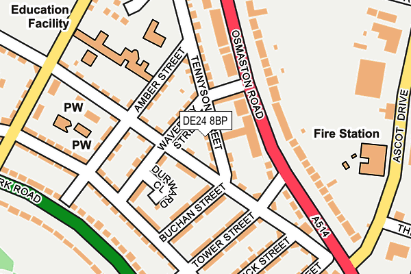 DE24 8BP map - OS OpenMap – Local (Ordnance Survey)