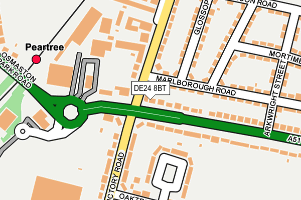 DE24 8BT map - OS OpenMap – Local (Ordnance Survey)