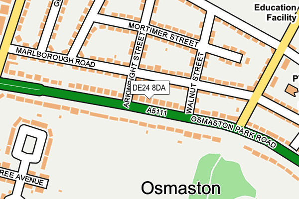 DE24 8DA map - OS OpenMap – Local (Ordnance Survey)