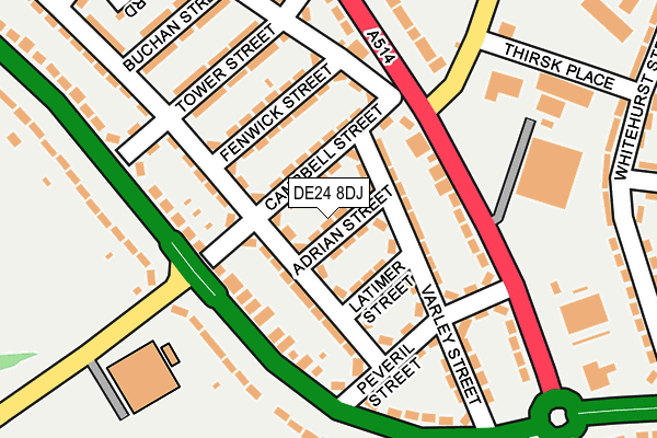 DE24 8DJ map - OS OpenMap – Local (Ordnance Survey)