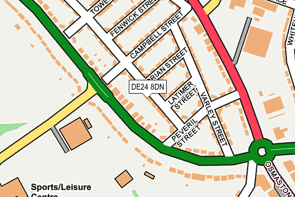 DE24 8DN map - OS OpenMap – Local (Ordnance Survey)