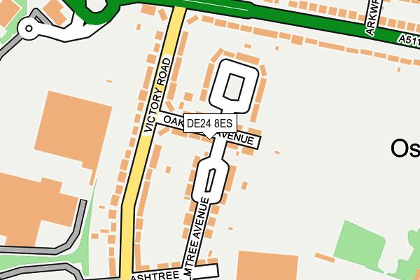 DE24 8ES map - OS OpenMap – Local (Ordnance Survey)