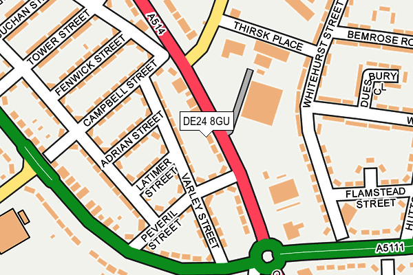 DE24 8GU map - OS OpenMap – Local (Ordnance Survey)
