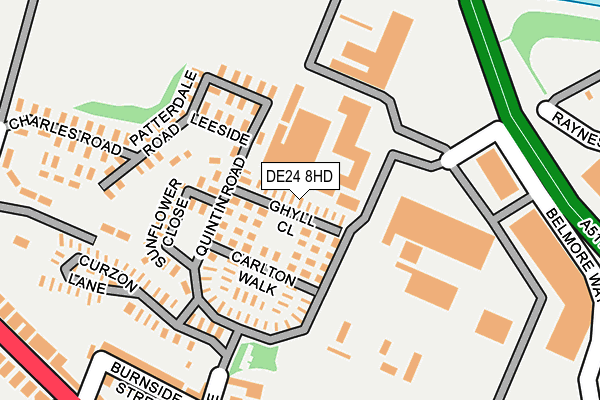 DE24 8HD map - OS OpenMap – Local (Ordnance Survey)