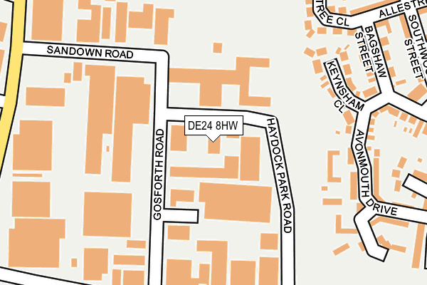 DE24 8HW map - OS OpenMap – Local (Ordnance Survey)