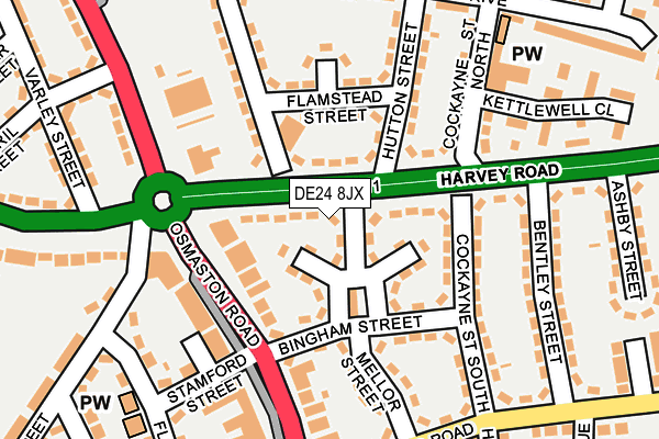 DE24 8JX map - OS OpenMap – Local (Ordnance Survey)
