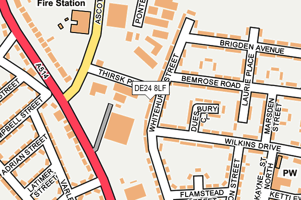 DE24 8LF map - OS OpenMap – Local (Ordnance Survey)
