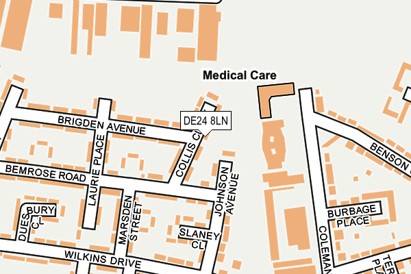 DE24 8LN map - OS OpenMap – Local (Ordnance Survey)