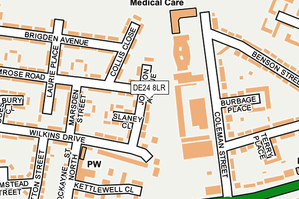 DE24 8LR map - OS OpenMap – Local (Ordnance Survey)