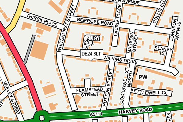 DE24 8LT map - OS OpenMap – Local (Ordnance Survey)