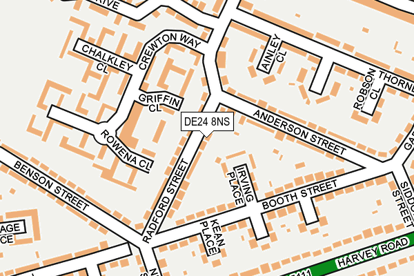 DE24 8NS map - OS OpenMap – Local (Ordnance Survey)
