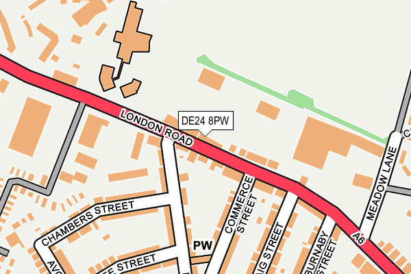 DE24 8PW map - OS OpenMap – Local (Ordnance Survey)