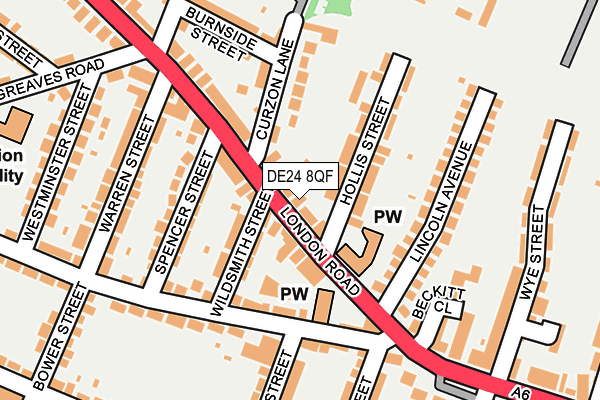 DE24 8QF map - OS OpenMap – Local (Ordnance Survey)