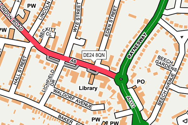 DE24 8QN map - OS OpenMap – Local (Ordnance Survey)
