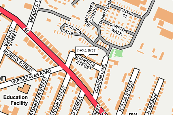 DE24 8QT map - OS OpenMap – Local (Ordnance Survey)