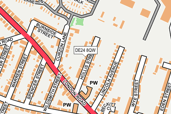 DE24 8QW map - OS OpenMap – Local (Ordnance Survey)